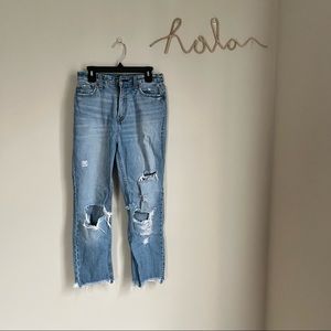 Abercrombie Girlfriend Ripped Jeans